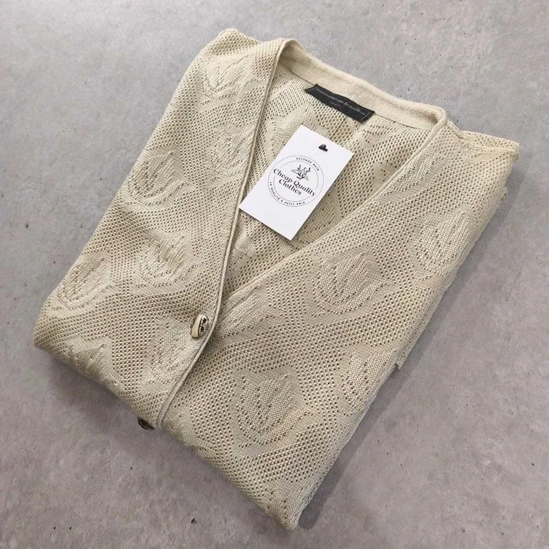 Gilet Cardigan Vintage Maille Ajourée – Fabriqué en France Look Chic Taille L/XL