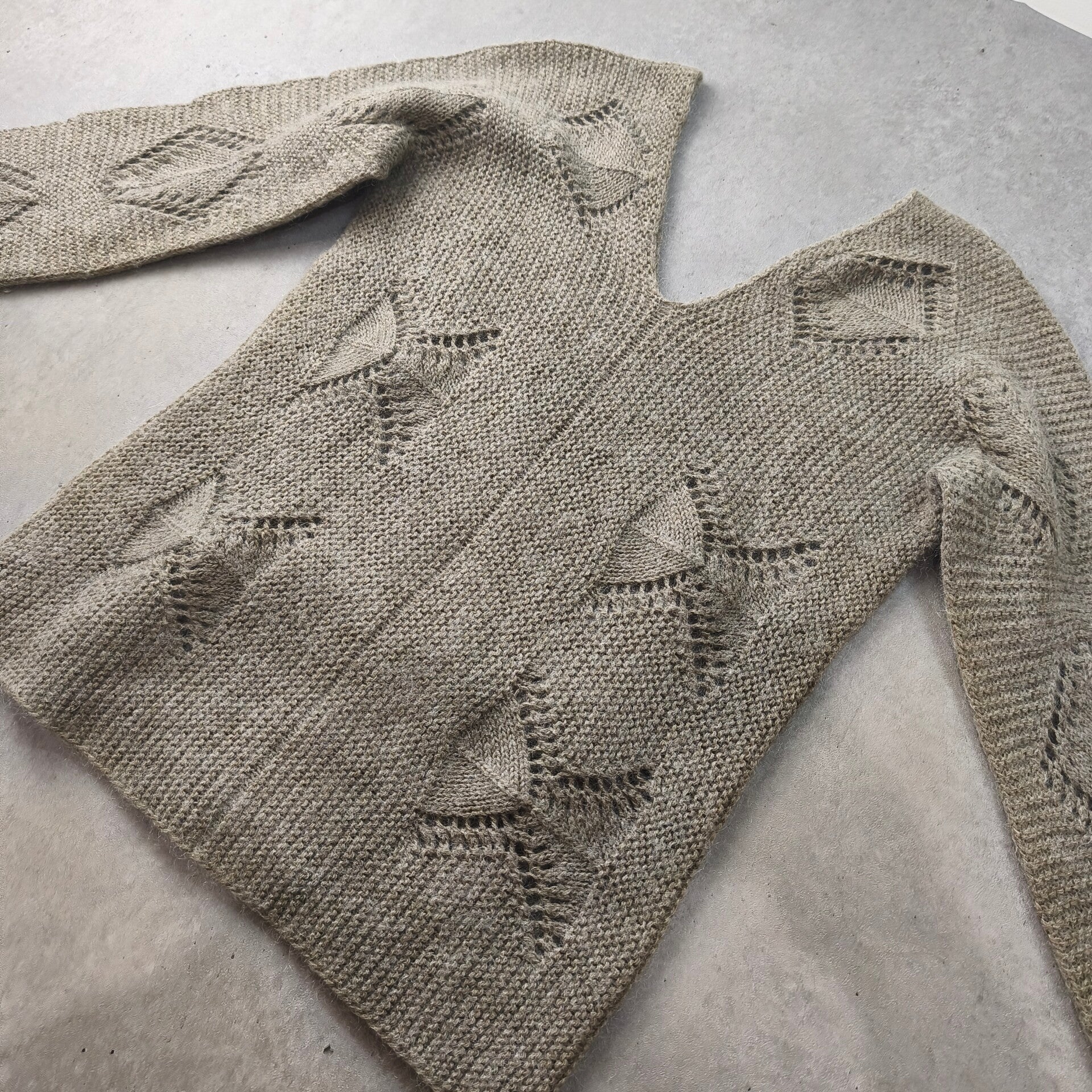 Pull ajouré maille taupe Taille S - Pull bohème vintage