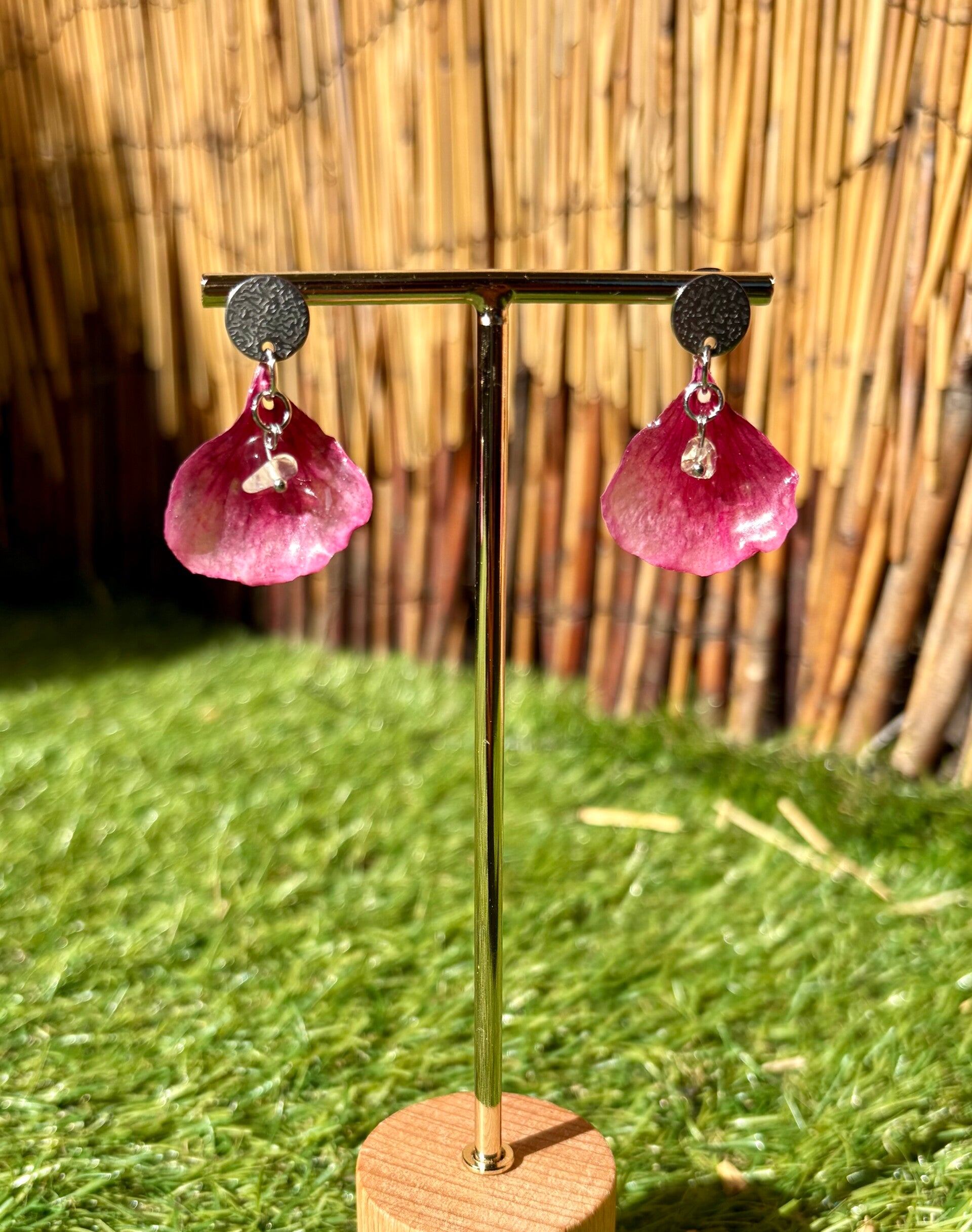 Pendientes geranio