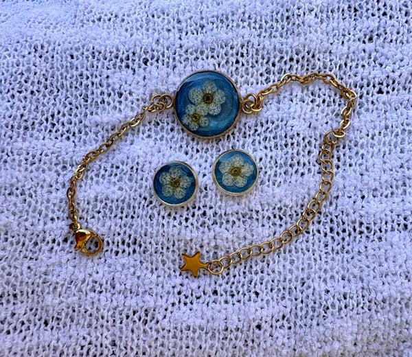 Conjunto de pulsera y pendientes