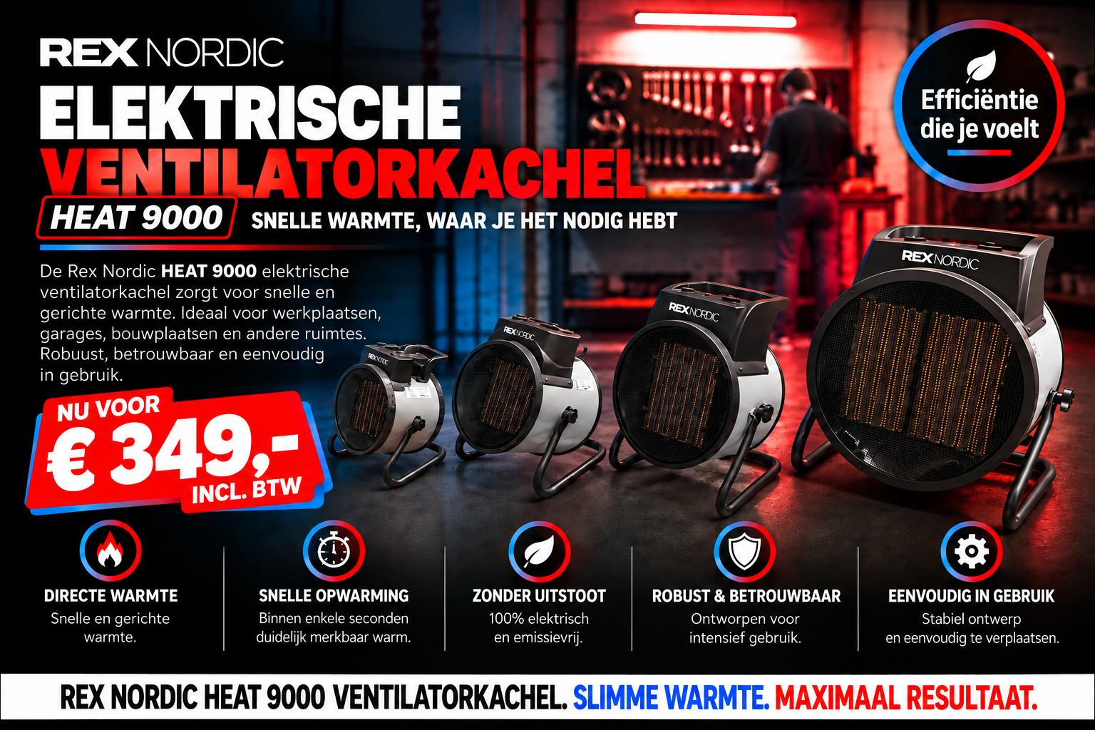Airrex HEAT 9000 ventilatorkachel