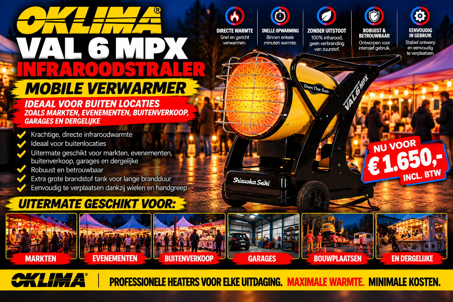Oklima VAL 6 MPX Infraroodstraler