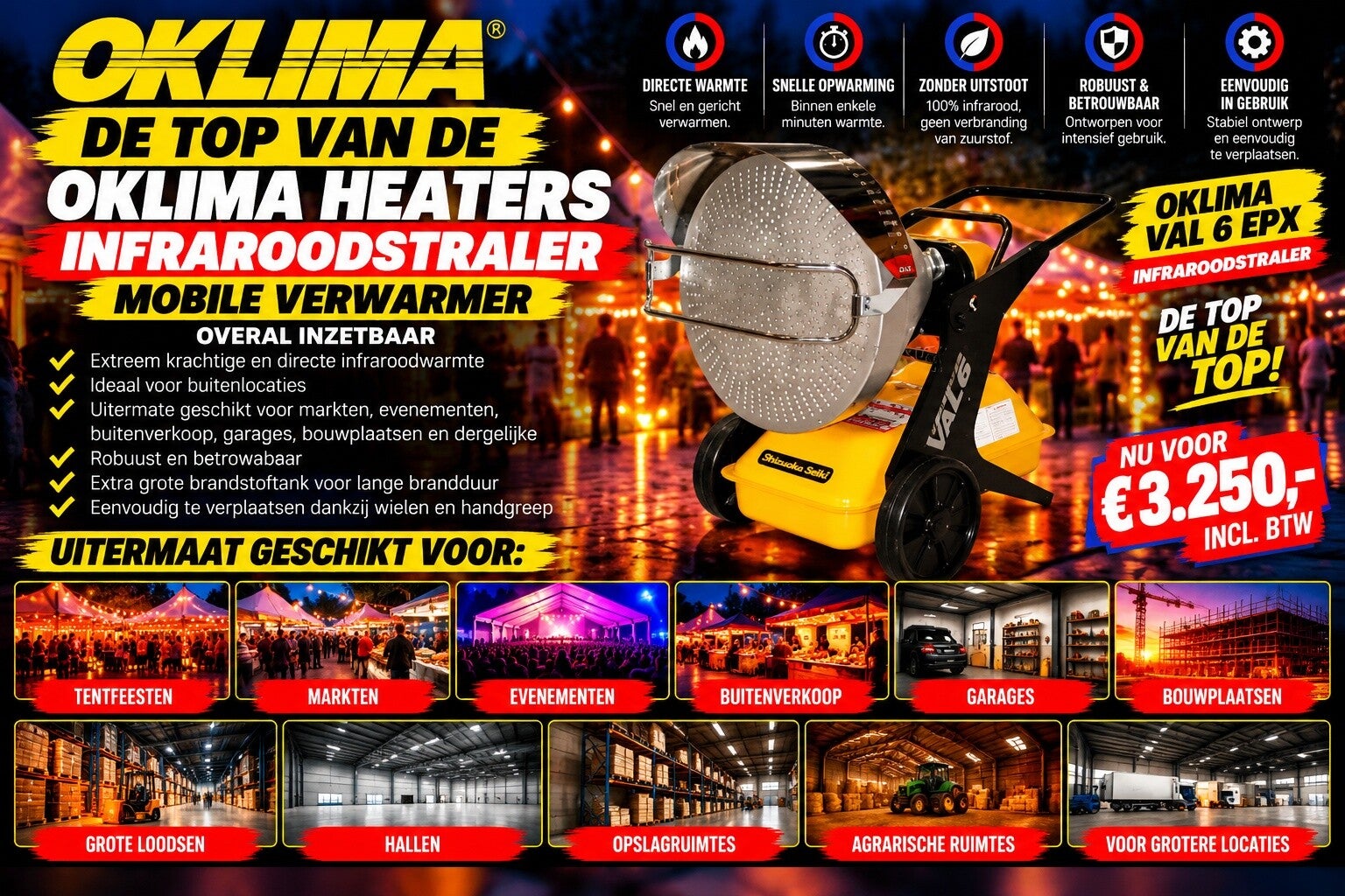 Oklima Val-6 EPX infrarood heater