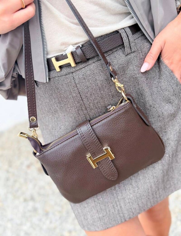 Handtas crossbody leder
