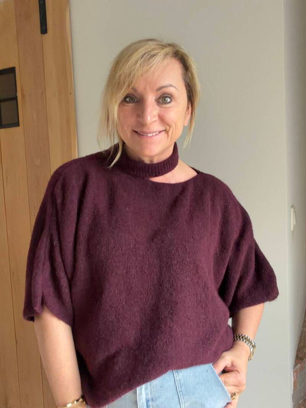 Soft trui  Helena met schouderdetail