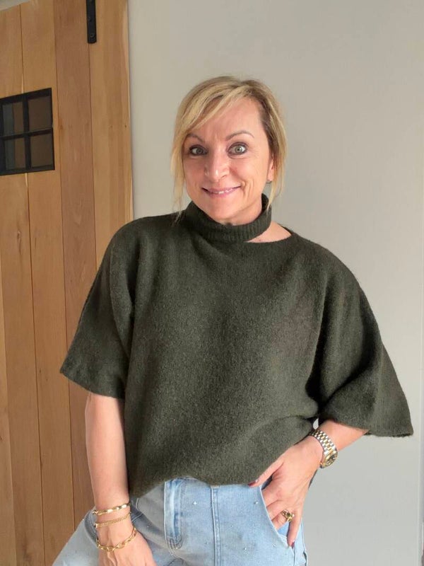 Soft trui  Helena met schouderdetail