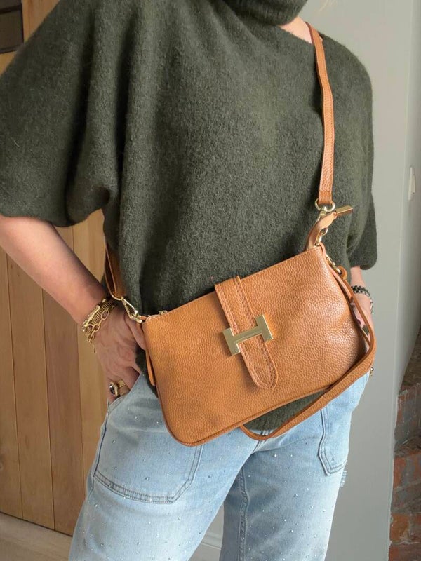 Handtas crossbody leder