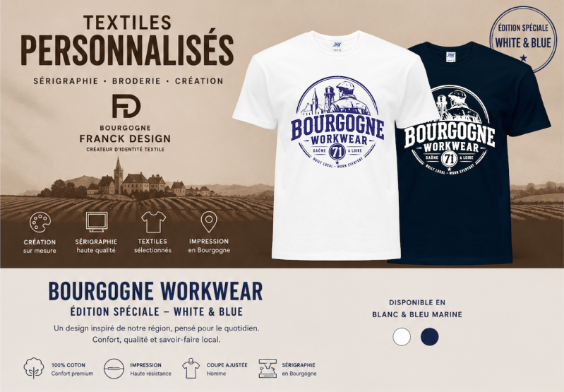 Bourgogne workwear-white & blue
