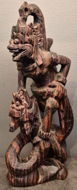 Hanuman die vecht met een draak