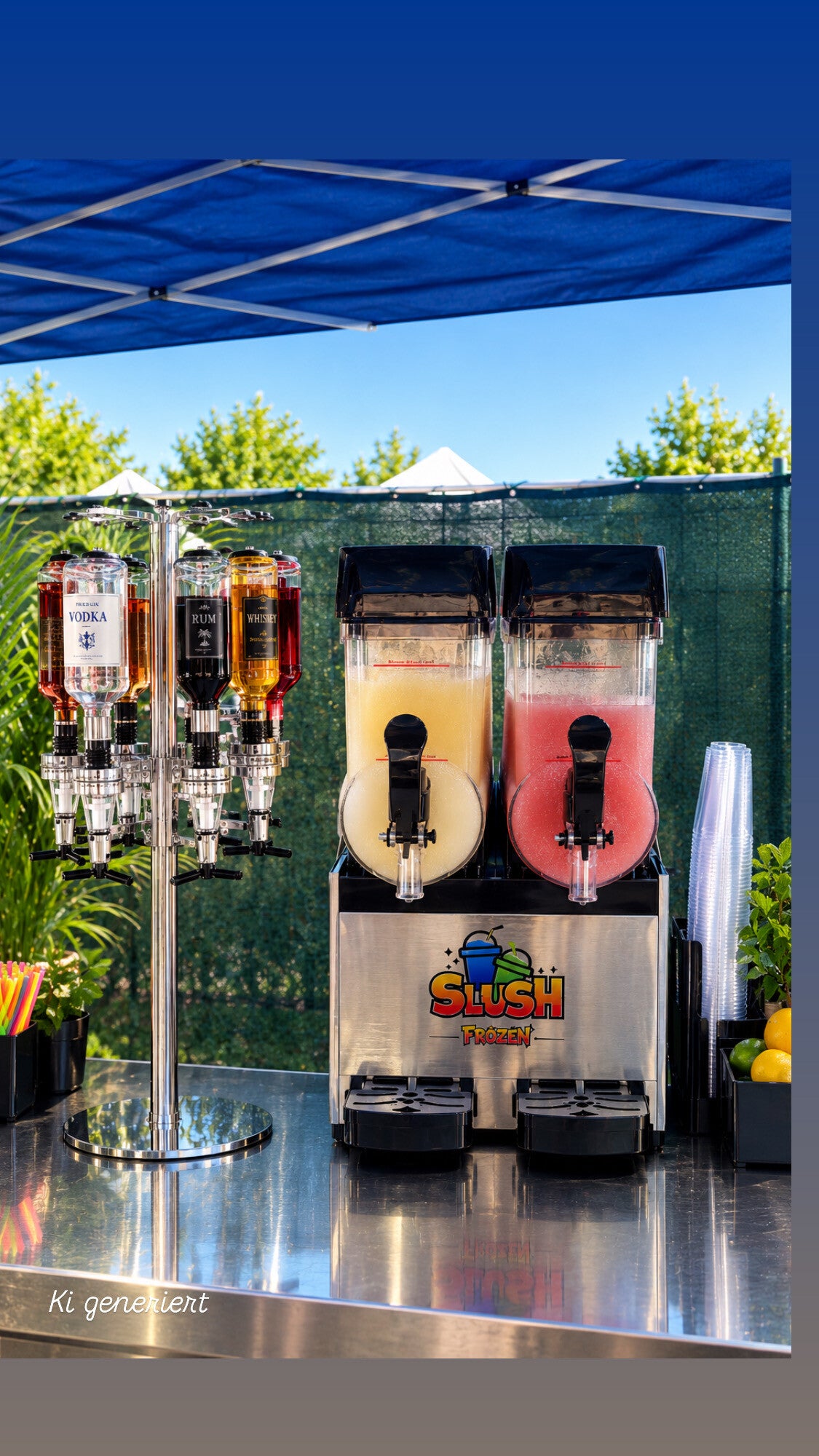 Slushmaschine mit Thekenspender 6 Flaschen