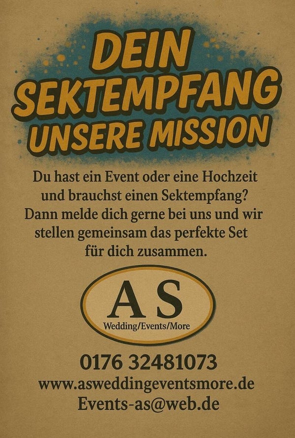 Sektempfang – Set inklusive Betreuung Genießen Sie einen stilvollen Empfang mit unserem Komplett-Set