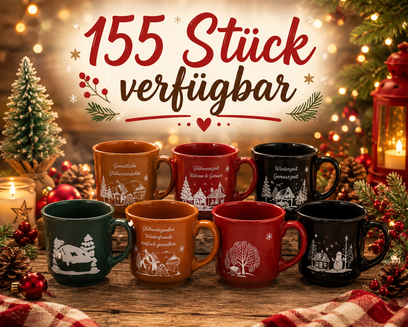 Glühweintassen (155 Stück vorhanden)