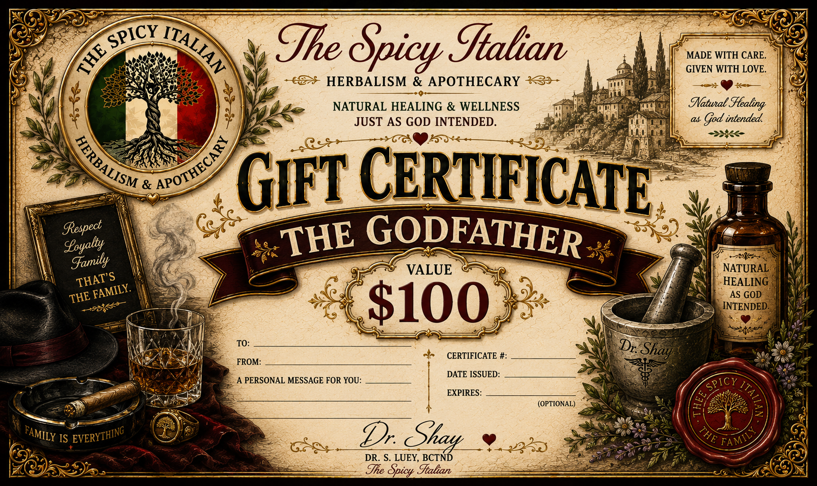 The Godfather - $100 Gift Certificate