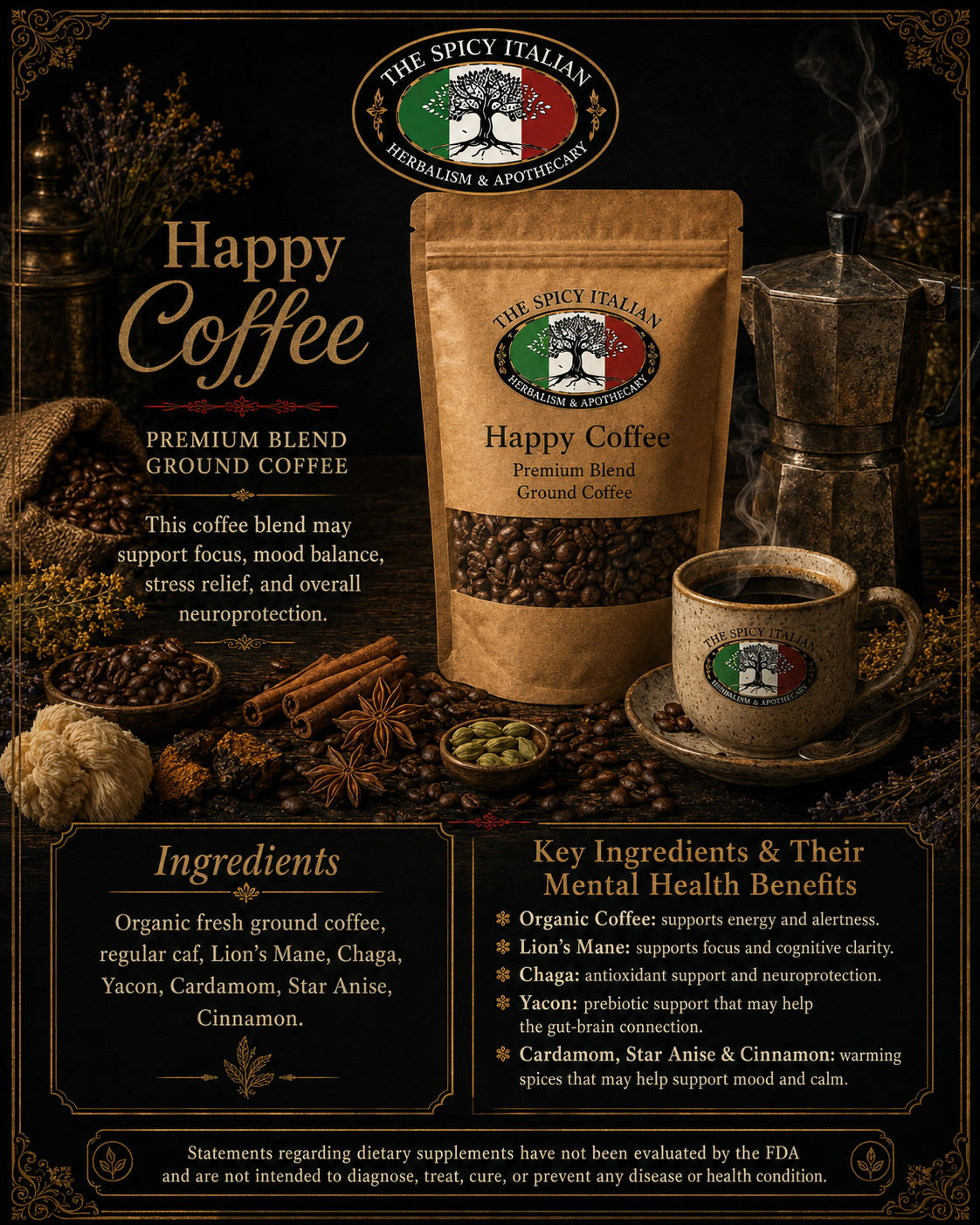Happy Coffee - 4oz (20 Servings)