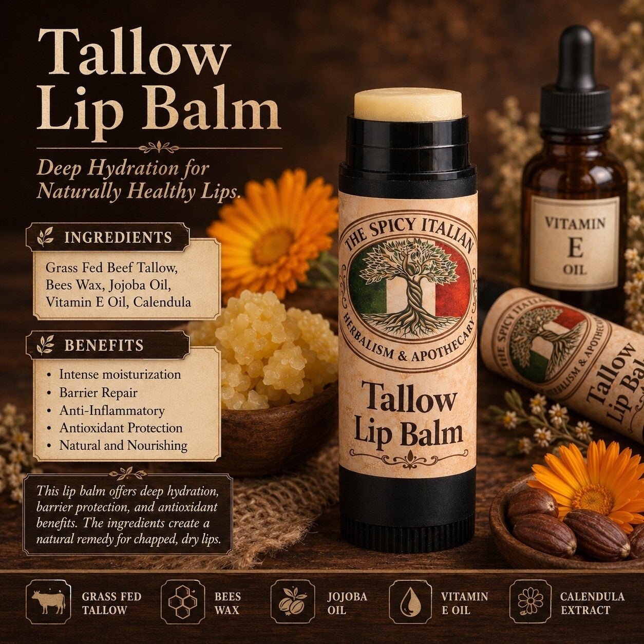 Tallow Lip Balm - 5ml/5g