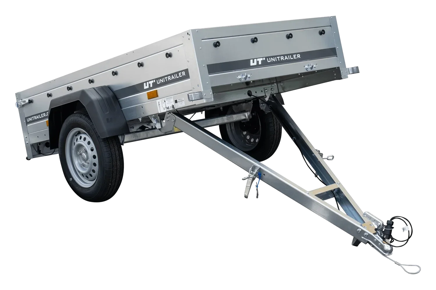 Remorque Garden Trailer 200 Kipp avec roue jockey et bâche plate bleue