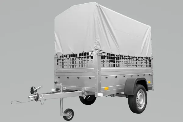Grande Remorque 230X125 Avec Bâche Haute Grise, Ridelles Grillagées Et Roue Jockey – Garden Trailer 230 Kipp