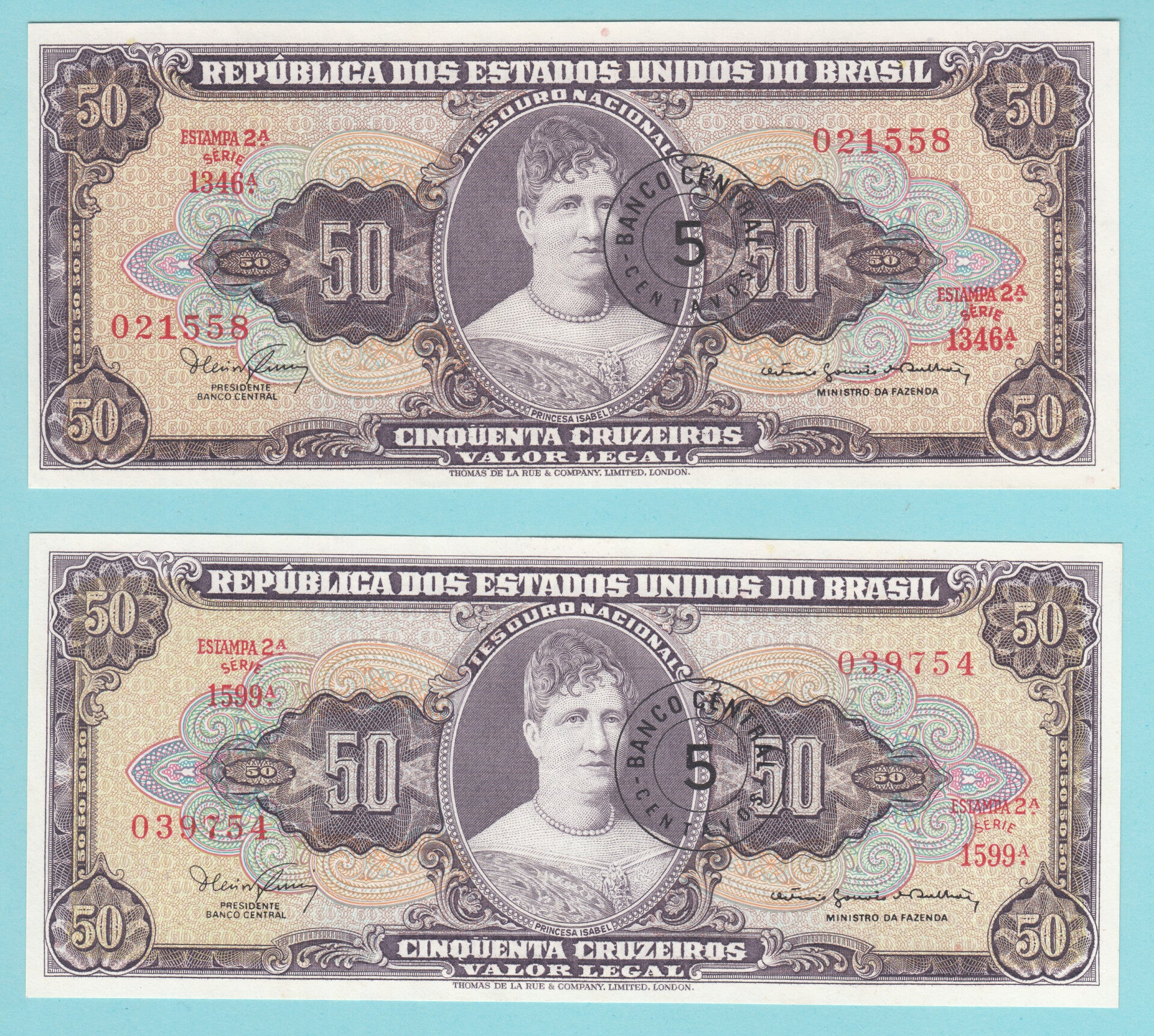 BRASIL - 1967 - C.116 - 5 CENTAVOS / 50 CRUZEIROS