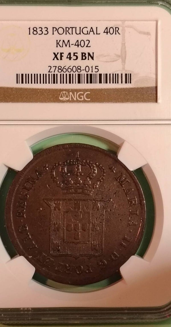 PORTUGAL - 1833 - D. MARIA II - 40 REIS - PATACO - SCARCE