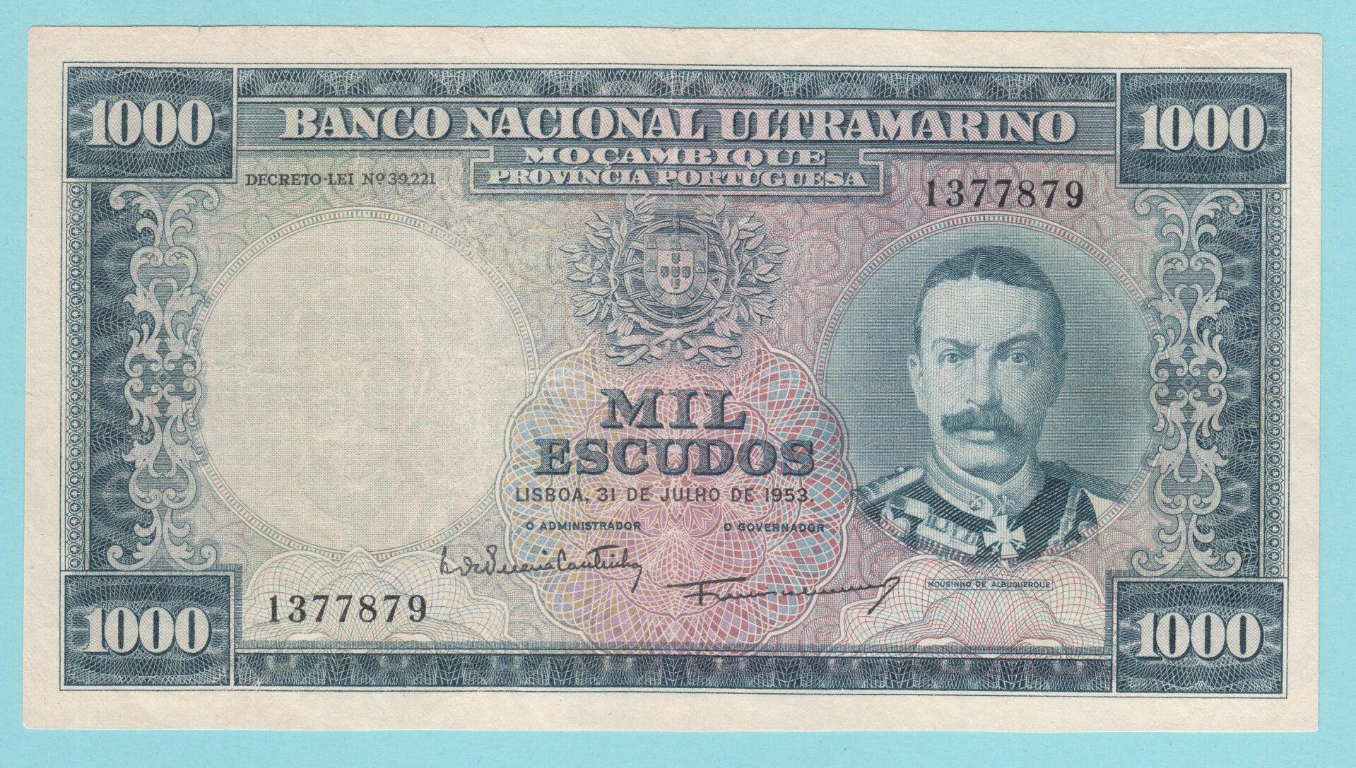 MOCAMBIQUE - 1953 - 1000 ESCUDOS