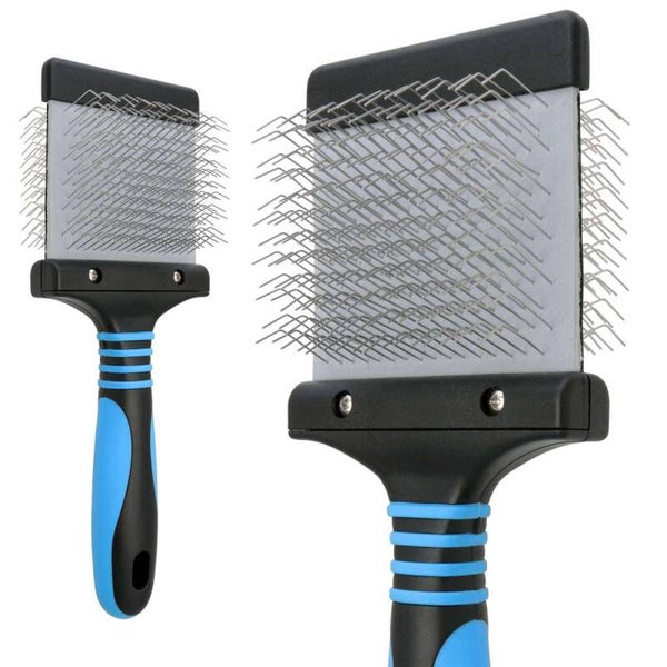 Groom Master Slicker Brush - blau