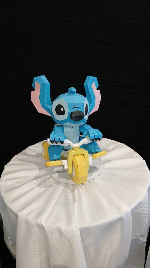 Papercraft stich vélo