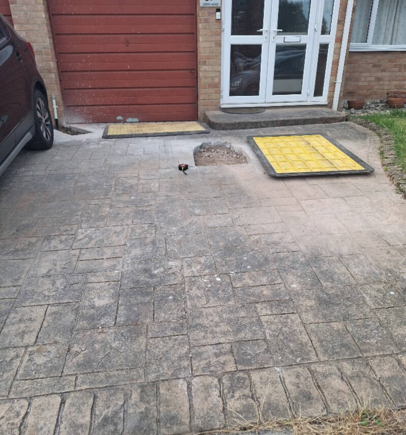 Stamped concrete repairs in Surrey 
