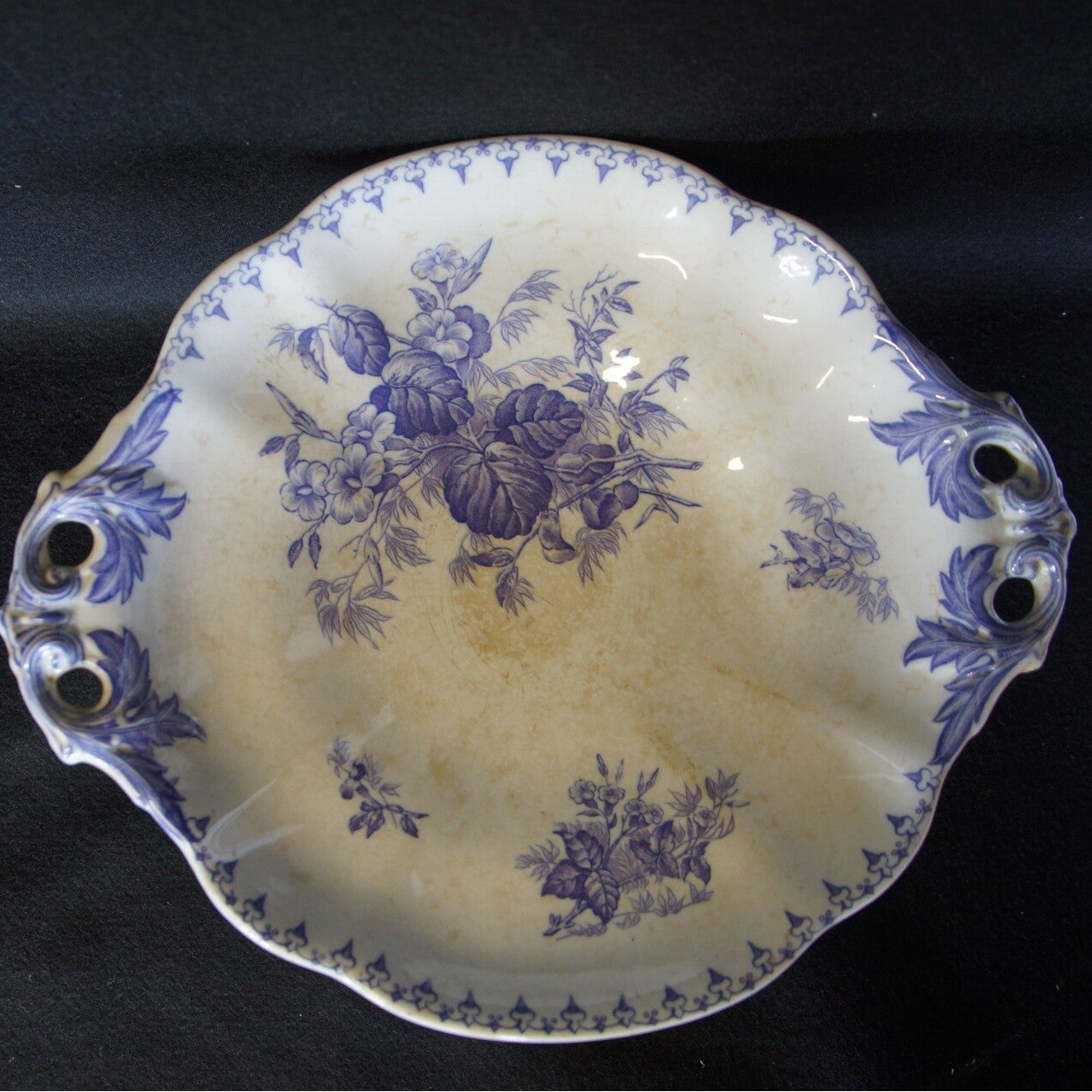 Fruit schaal Flore U&C Sarreguemines zeldzaam vintage / Fruit bowl Flore U&C Sarreguemines vintage french/  LégumierFlore U&C Sarreguemines