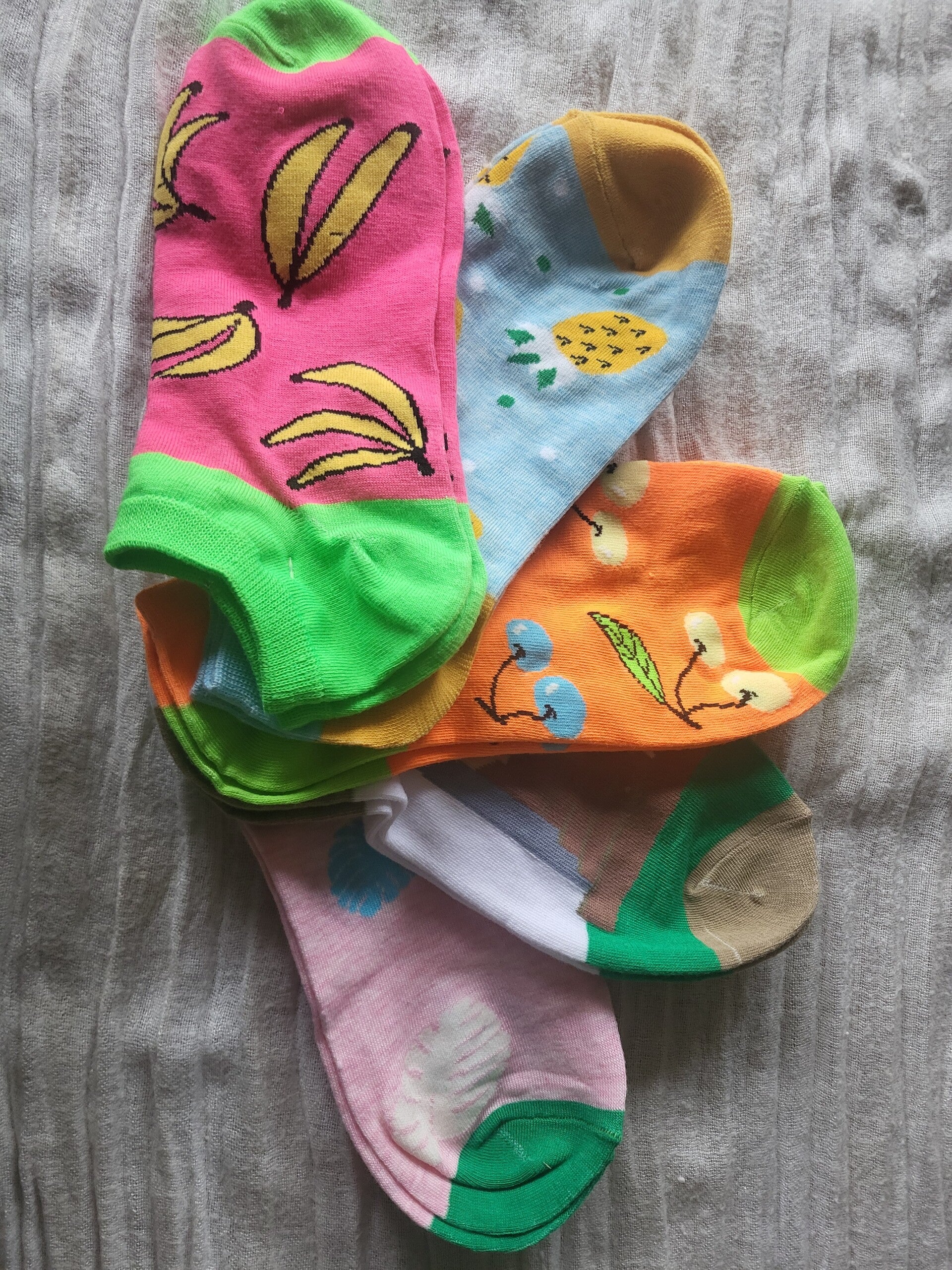 bamboesokken sneakers zomerfruit  per 5