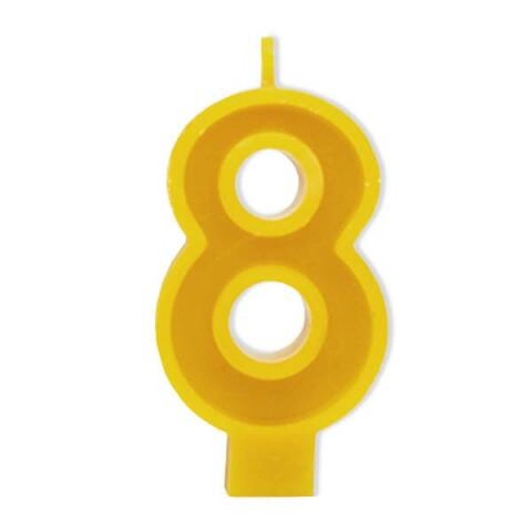 verjaardagskaars bijenwas 8