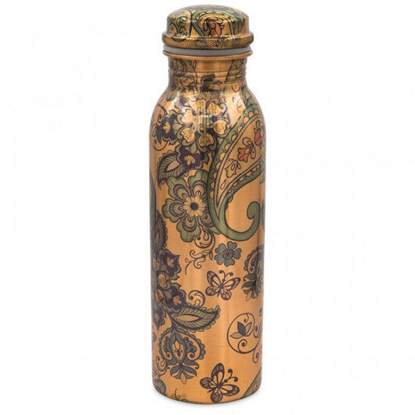 Koperen drinkfles paisley geprint