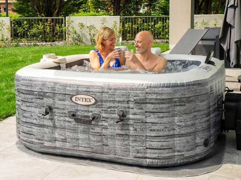 Intex Quadrata Greystone Deluxe 28450NP - 173x173x71 cm - Piscina idromassaggio spa