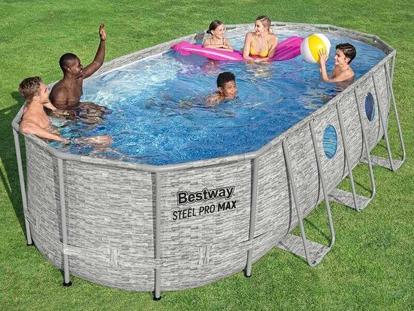 Bestway Steel Pro Max Splashview 56716 - 549x274x122 cm - Piscina Ovale per 7-8 Persone