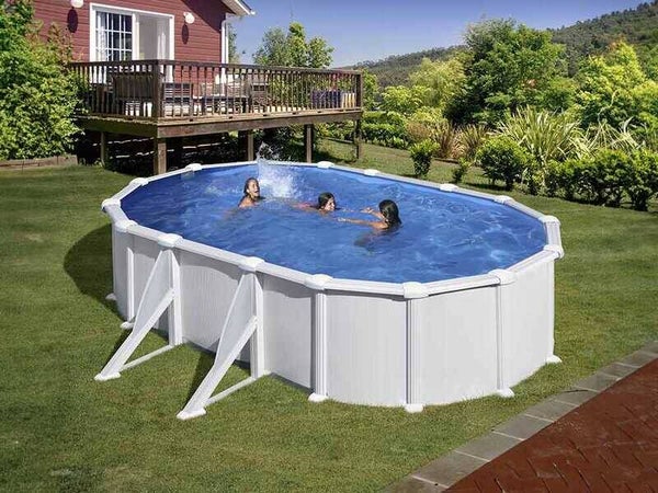 Gre Atlantis Ovale 610x375x120cm - Piscina fuori terra in acciaio - Filtro Aqualoon