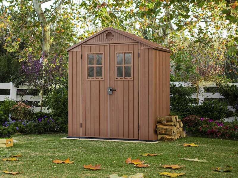 Keter Darwin marrone - Casetta da giardino - Con finestre frontali - 190x122x221 cm