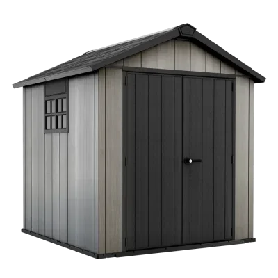 Keter Oakland 757 - Casetta da giardino - Con porta a doppia anta e finestra -229x223.5x242 cm