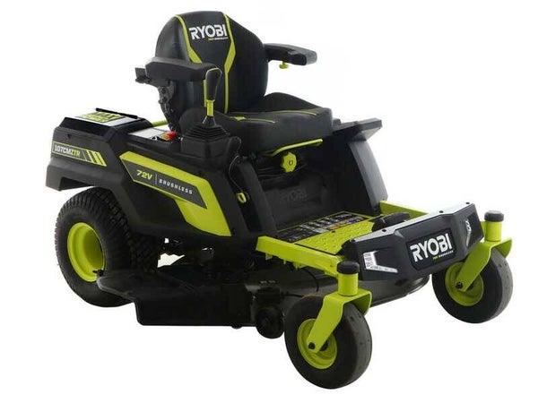 Ryobi ZTRX107 - Trattorino tagliaerba a batteria a raggio zero - 72V/20Ah - taglio da 107cm - 2in1