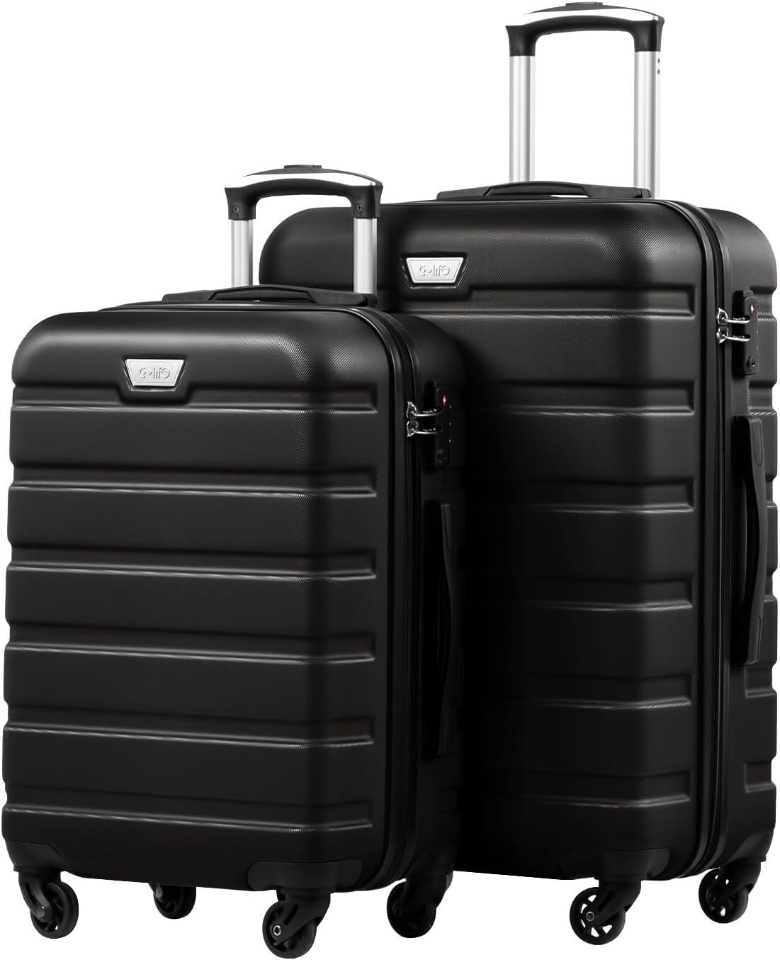 Ein schwarzes Rollkoffer Set