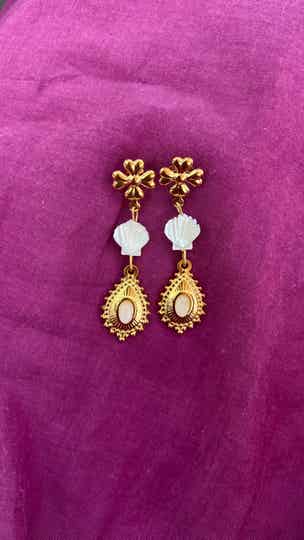 White Stone Earrings