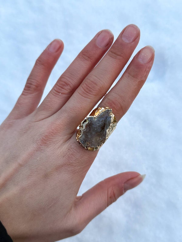 Gold Nature Stone Ring