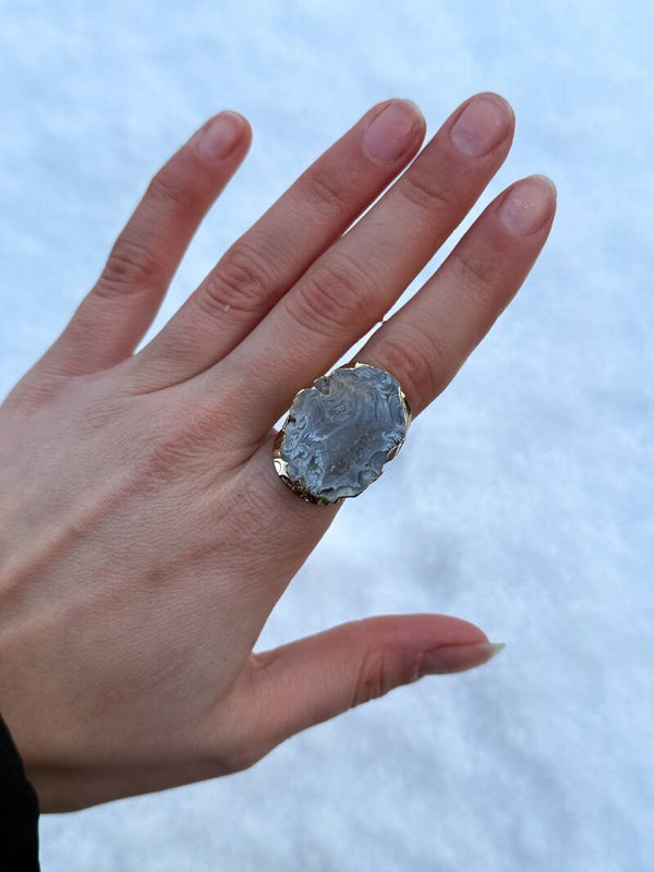 White Nature Stone Ring