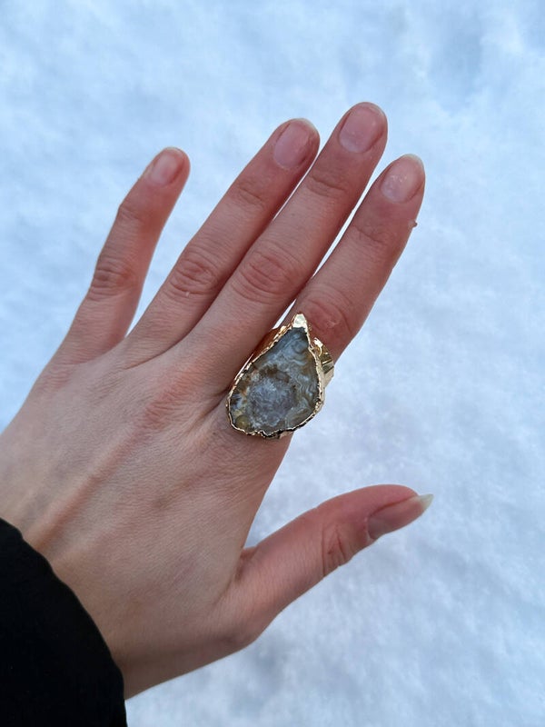 Gold Nature Stone Ring