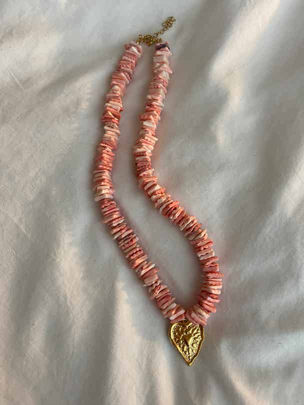 Pink Heart Shell Necklace