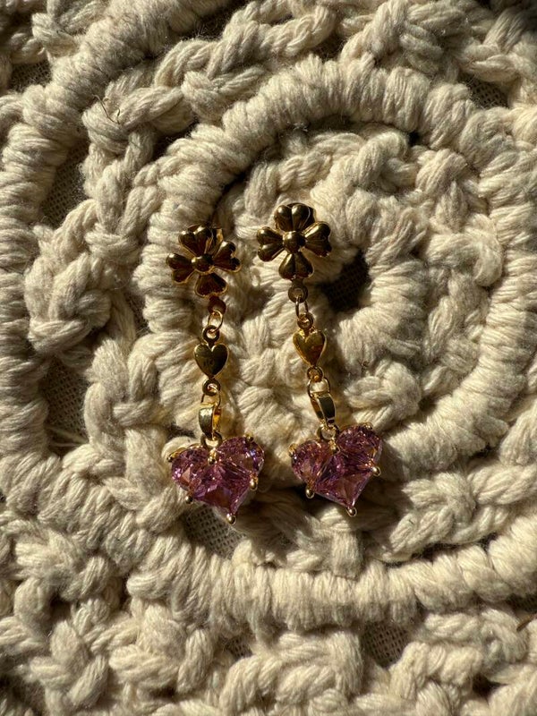 Crystal Heart Earrings