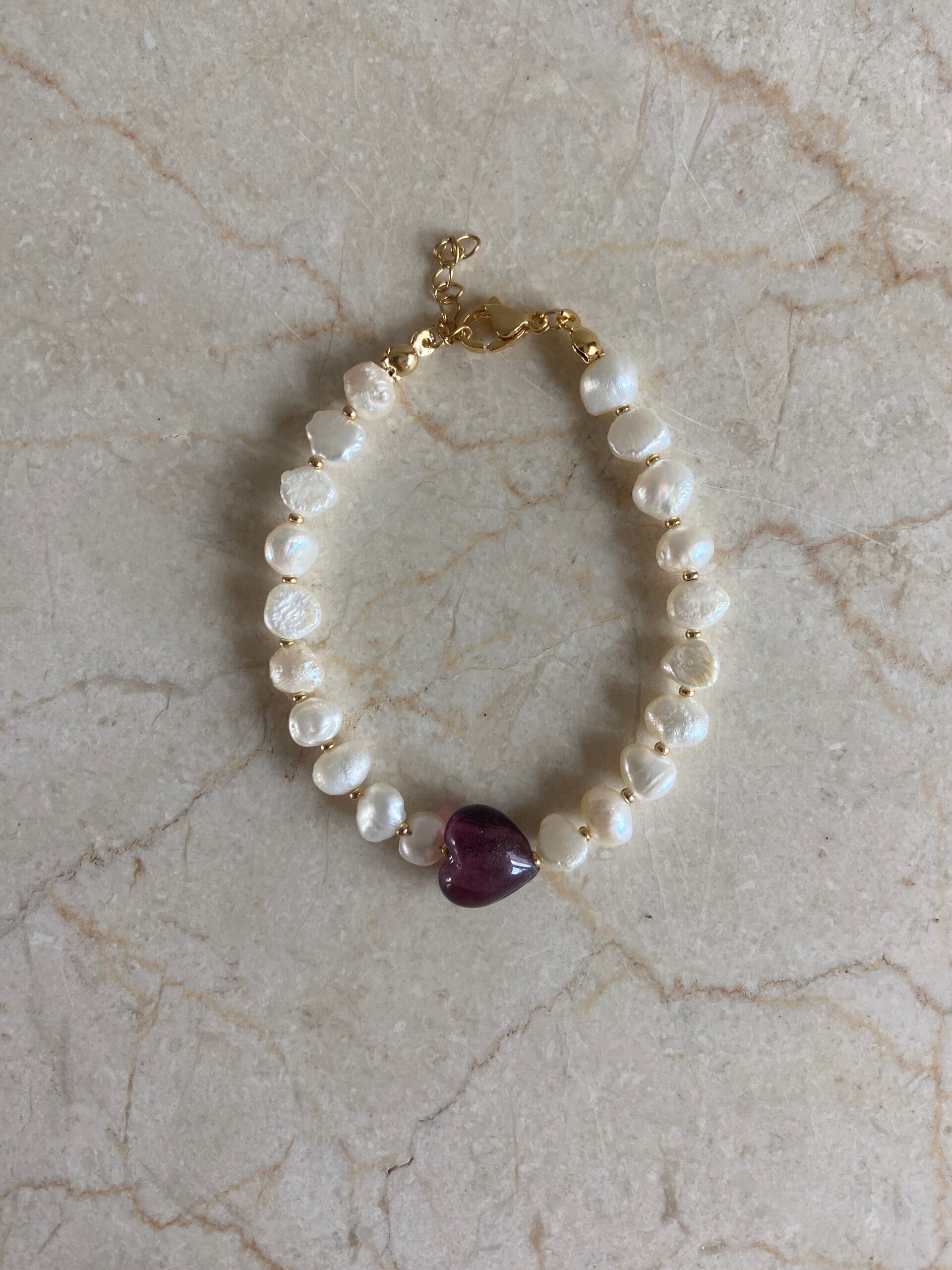 Purple Sweet Heart Bracelet