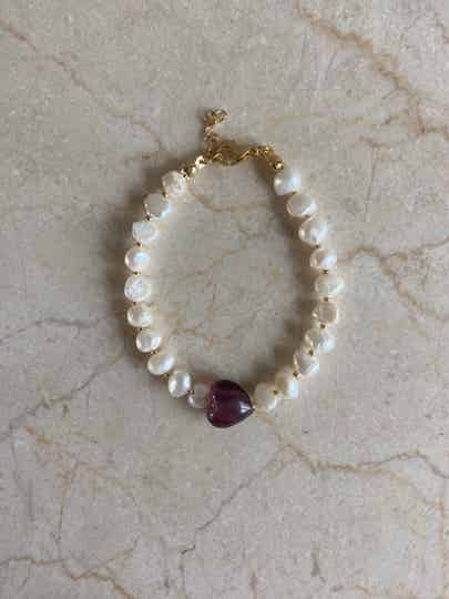Purple Sweet Heart Bracelet