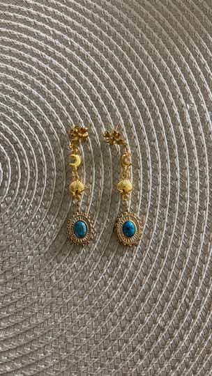 Blue Sea Stone Earrings