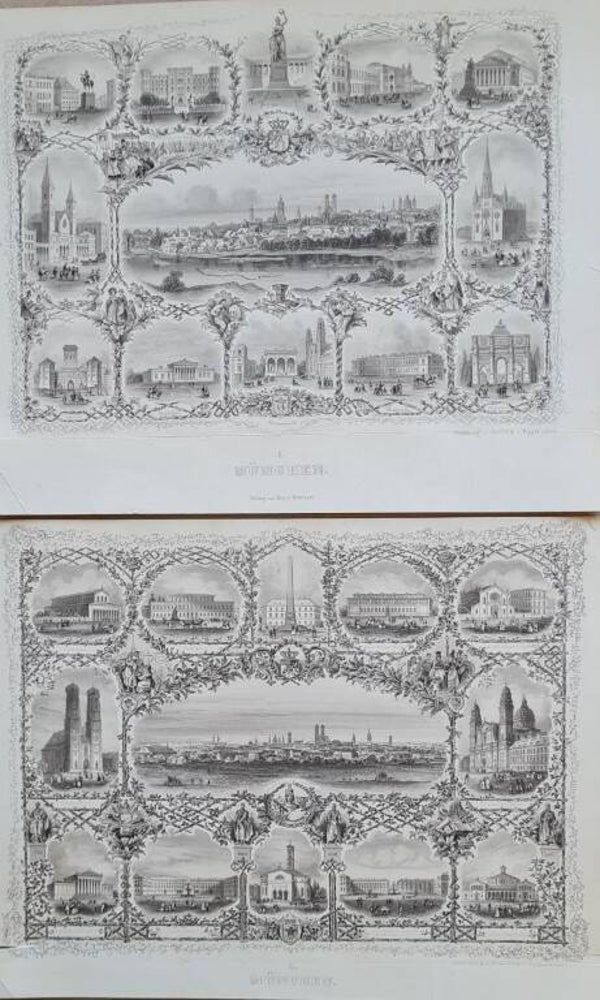 München Souvenierblatt Stahlstich von Poppel