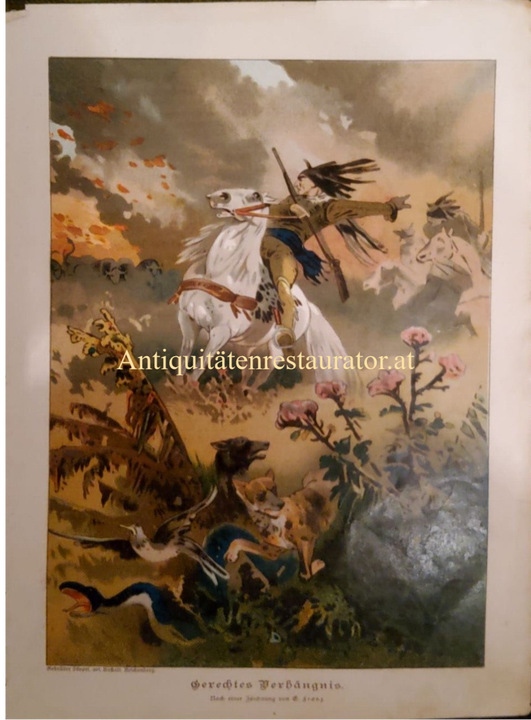 Chromolithographie aus Vintage-Kinderbuch