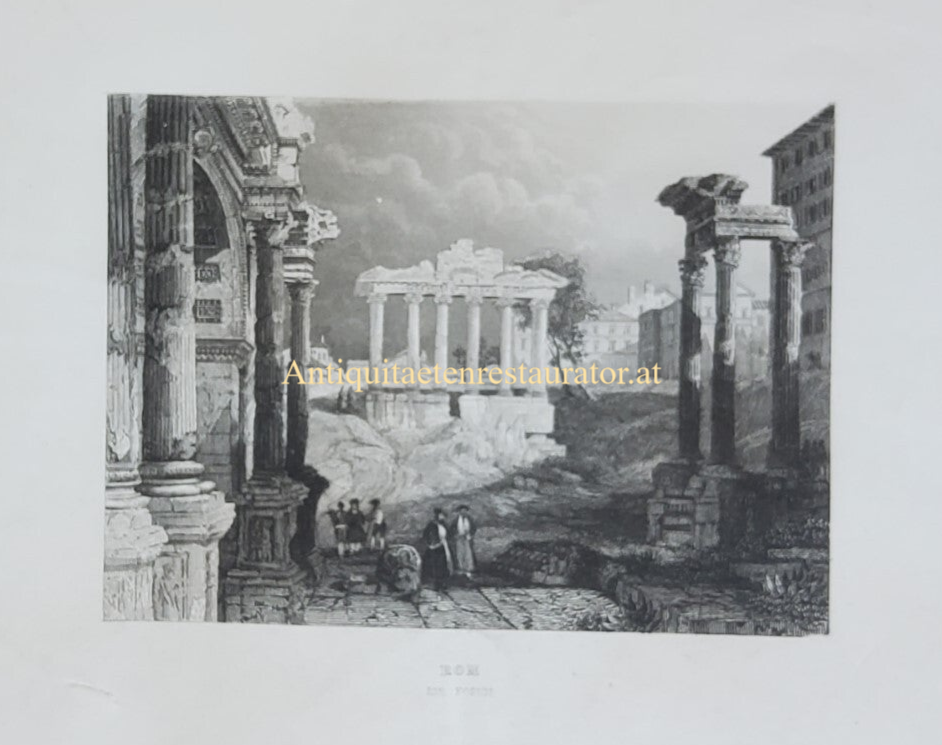 Italien, Rom Das Forum Stahlstich